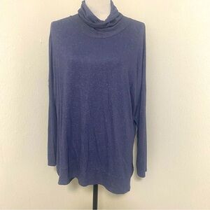 Greige Women’s Medium Turtleneck Loose Fit Long Sleeve Sweater Blue Comfy